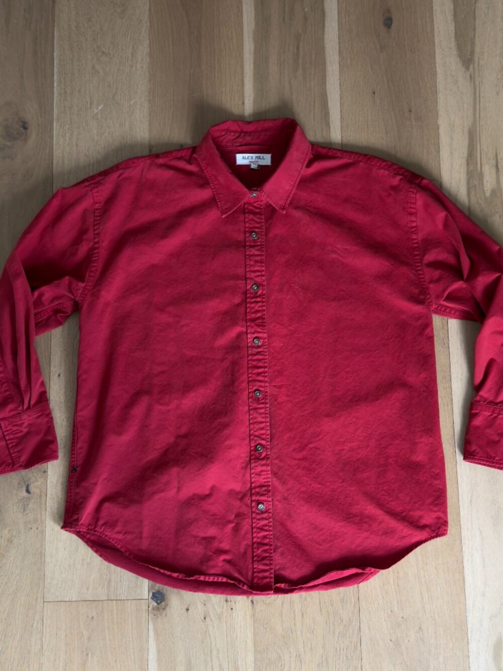Alex Mill Mercer Wash & Go Button Up Shirt. Size XL. Red.